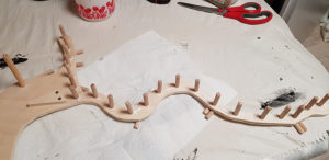 Pappelholz Konstruktion für Flußbett